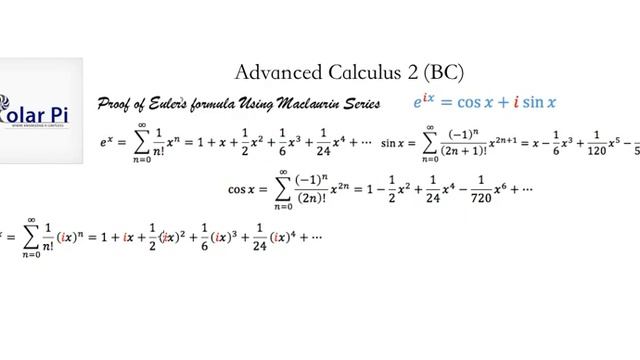 Proof of Euler's Equation - Exp(ix)=Cos(x)+iSin(x) смотреть онлайн