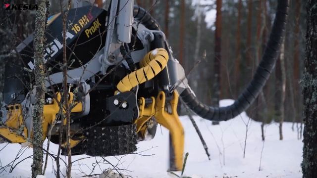Tractor harvester: KESLA16RH harvester head & 326T loader смотреть онлайн