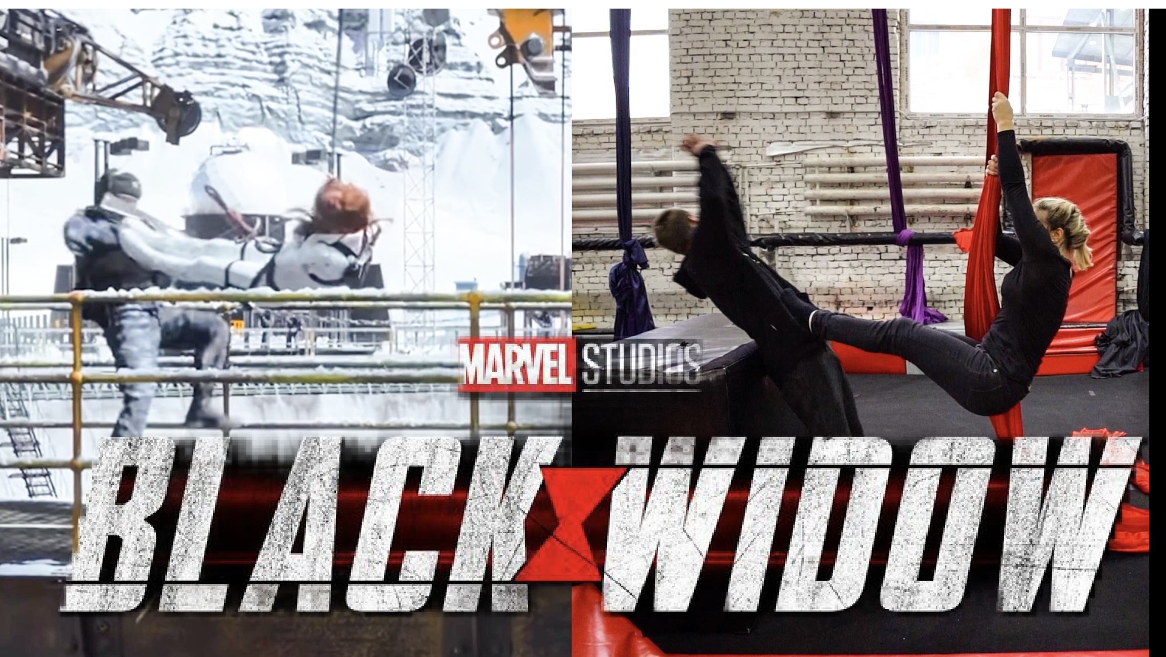 Повтор трюков из фильма «Чёрная Вдова»  Stunts From “Black Widow” MARVEL