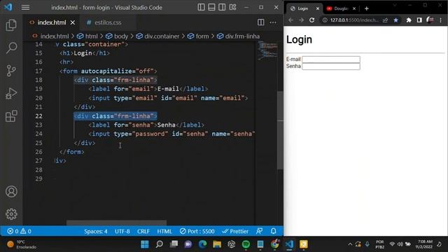#Parte 1/2 - Formulário de login com HTML e CSS смотреть онлайн