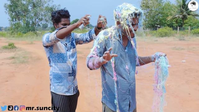 Lol 🤣 I am Ghost now ? |100 Birthday Ribbon Spray At Once... смотреть онлайн