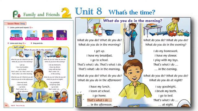 Song in Family and friends Level 2 Unit 8 _ What do you do in the morning_ _ Let's sing k смотреть онлайн