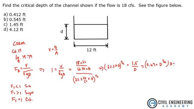 Water Resources-Find the Critical Depth Using Froude Number смотреть онлайн