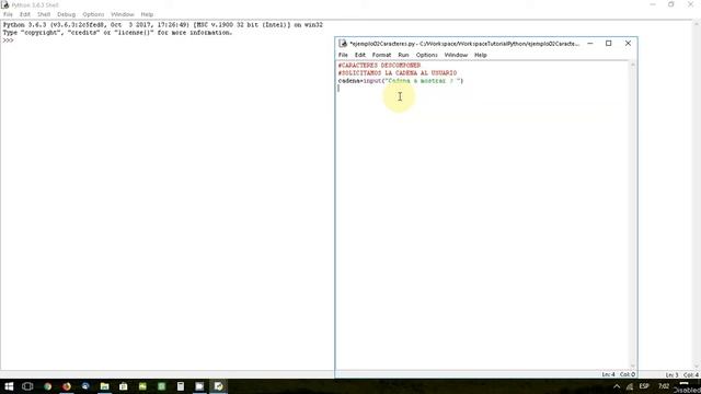 17 Python. Ejemplo caracteres cadena смотреть онлайн