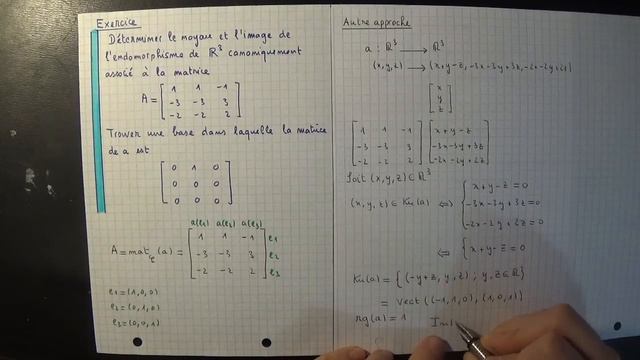 Exercice matrice, application linéaire : construction d'une base adaptée pour une matrice nilpotent смотреть онлайн