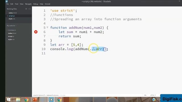 C09 11 Spreading an Array into Function Arguments смотреть онлайн
