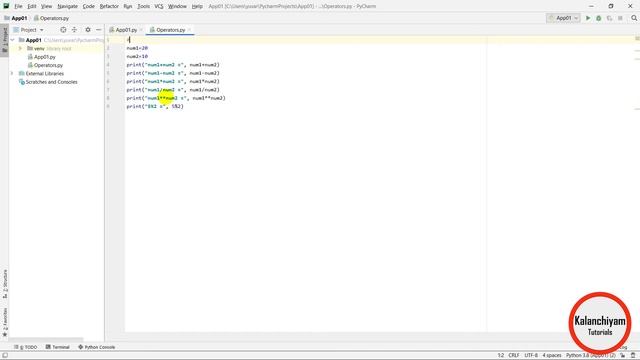 Python Beginner Tutorials : 03- Python Operators (Arithmetic Operators) in Tamil смотреть онлайн