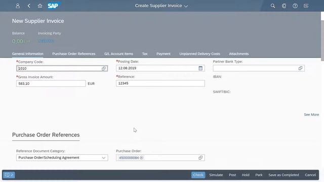 Create Supplier Invoice смотреть онлайн