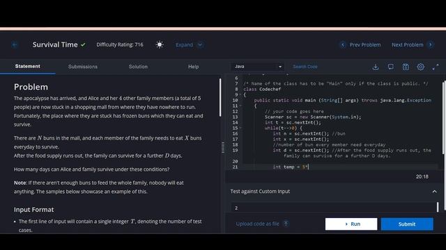 CodeChef Survival Time Problem Solution || #FIZZBUZZ23_2 #codechef #codechefsolution #Starters106 смотреть онлайн