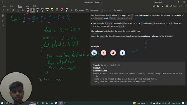 Maximum Twin Sum of a LinkedList | LeetCode Q.2130 | Python | C++ | Java | LeetCode Daily Challeng смотреть онлайн