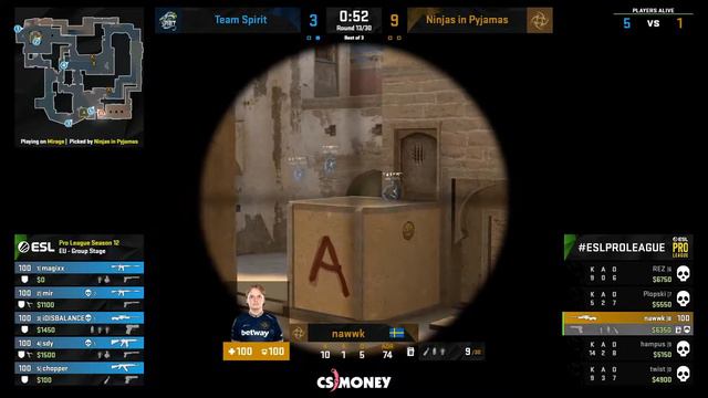 CS:GO :- NiP vs Team Spirit - ESL Pro League Season 12 [ Mirage ] Map 2 смотреть онлайн