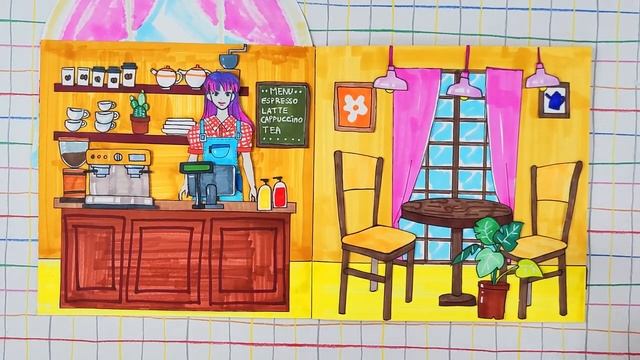 DIY] HOW TO MAKE PAPER DOLL BAKERY CAFE /Let's pick a nice bread смотреть онлайн