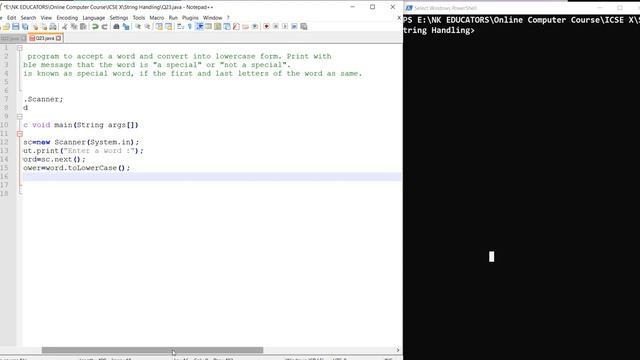 String Handling || Question - 23 || ICSE - X (SECOND SEMESTER)(Java Programming Tutorial)