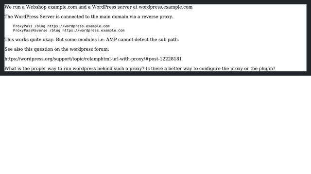How to run WordPress behind a reverse proxy so that extensions still can detect the path? смотреть онлайн