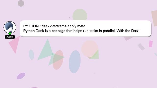 PYTHON : dask dataframe apply meta смотреть онлайн