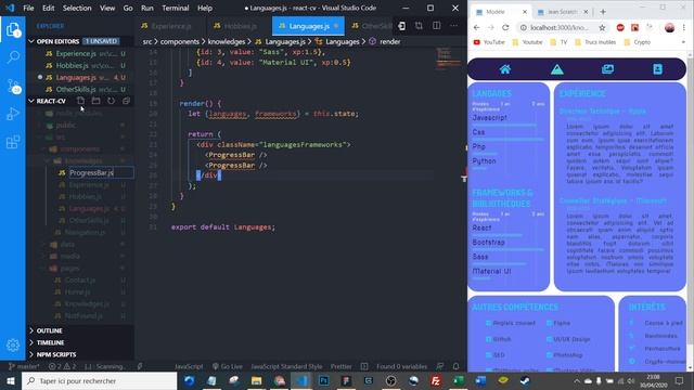 [Projet React] Coder son CV avec la bibliothèque React (débutant) смотреть онлайн