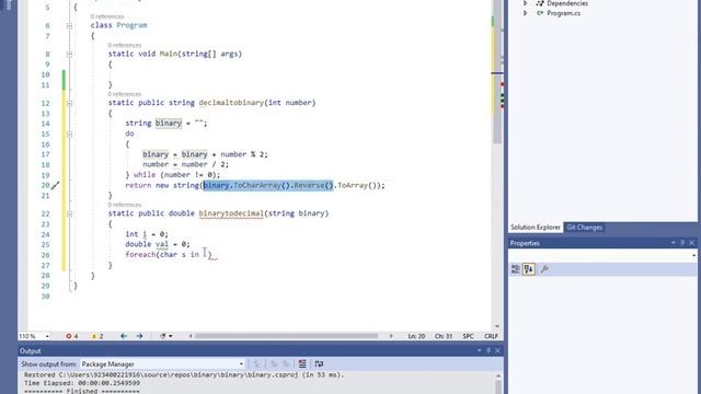 Convert number to binary in C# смотреть онлайн