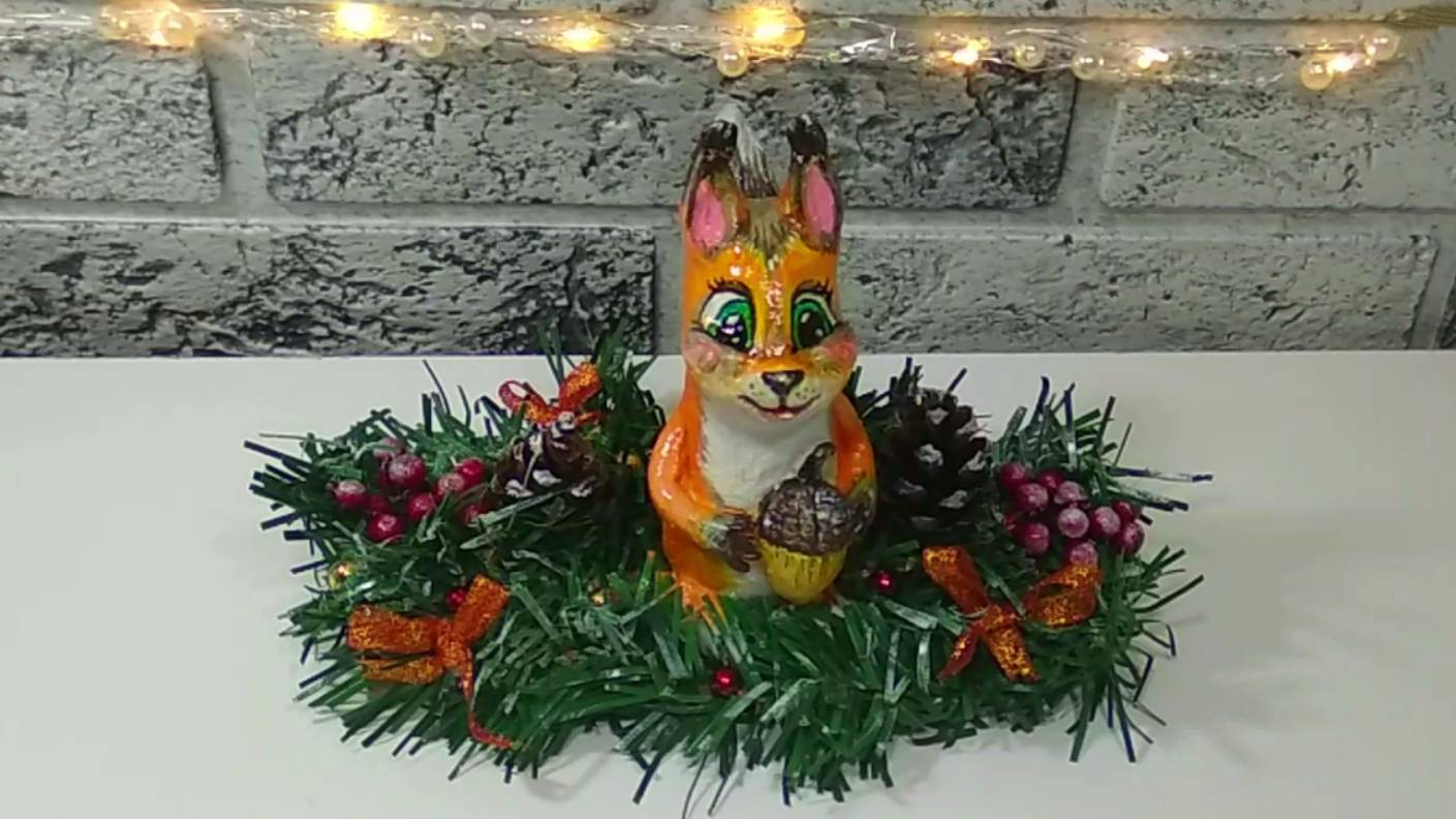 Белочка. Новогодние поделки. DIY. смотреть онлайн