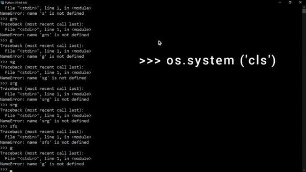 Clear the Python Console (full IDLE ) - Python Tutorial