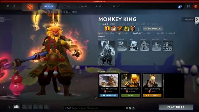 Dota 2 Offline ALL HERO IMORTAL ITEM