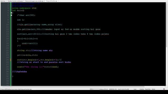 String sorting(Bangla video) HOW to sort fixed character in a string(বাংলা video) C++ programming смотреть онлайн