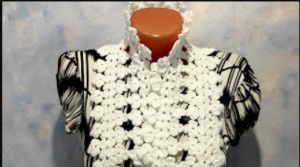 ШАРФИК, ЛЕНТОЧНОЕ КРУЖЕВО крючком.  Нарядный ШАРФИК для начинающих. (720p)