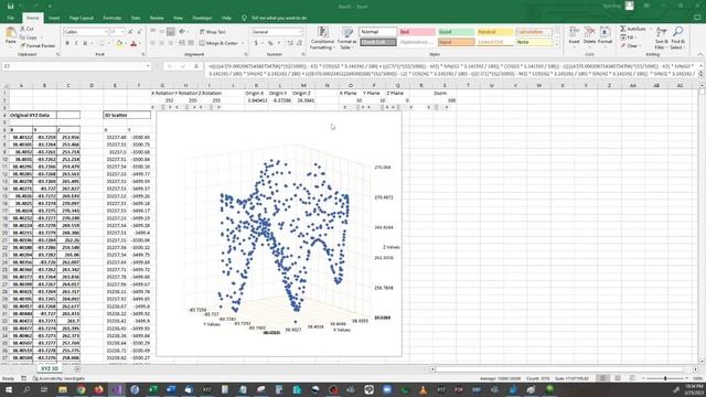 Graphing XYZ Lat long and Alt in a Excel 3D scatter plot - XYZ Mesh EXAMPLE смотреть онлайн
