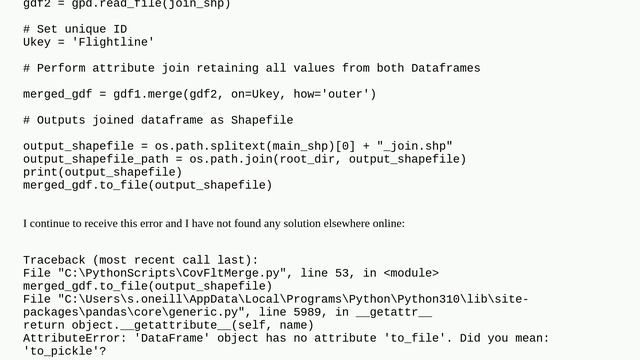 Gis: GeoPandas: AttributeError: 'DataFrame' object has no attribute 'to_file'. Did you mean: 'to_.. смотреть онлайн