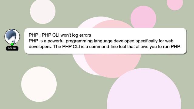 PHP : PHP CLI won't log errors смотреть онлайн