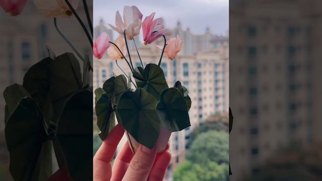 【Original origami】Fold a pot of mini cyclamen flowers with origami leftovers смотреть онлайн