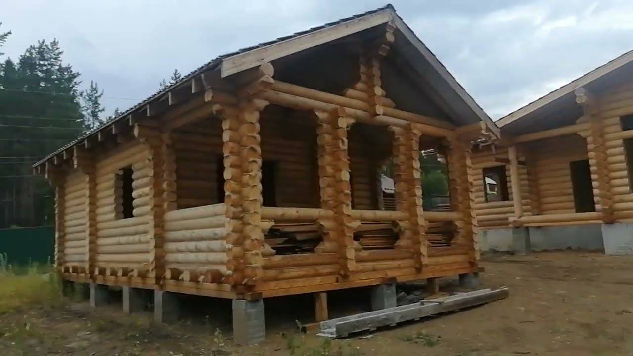 Дом и баня из оцилиндрованного бревна смотреть онлайн