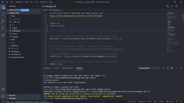 Environment Variables in Python/Django | Django Hotel Management System [HMS] #11 | Django Tutorial смотреть онлайн