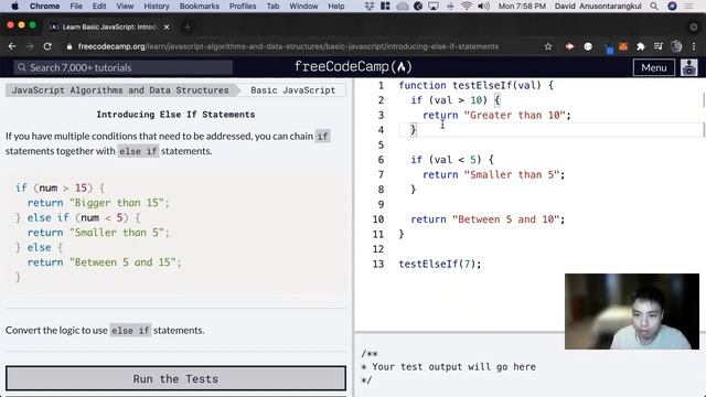Introducing Else If Statements (Basic JavaScript) freeCodeCamp tutorial смотреть онлайн