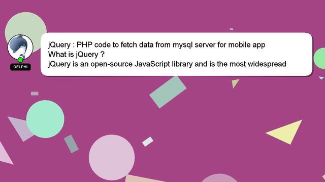jQuery : PHP code to fetch data from mysql server for mobile app смотреть онлайн
