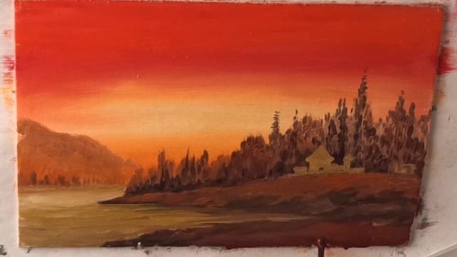 Acrylic Landscape Painting Lesson - Morning in Lake by Qaisar art смотреть онлайн
