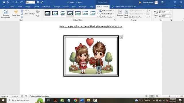 How to apply reflected bevel black picture style in word mac смотреть онлайн