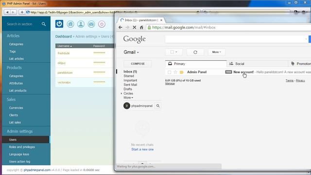 PHP Admin Panel - custom notification смотреть онлайн