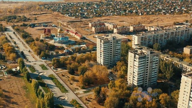 Осенний Волжский с высоты птичьего полёта смотреть онлайн