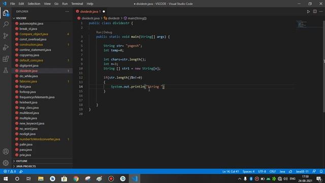 Java Program to divide a string in 'N' equal parts | java tutorial for beginners in hindi смотреть онлайн