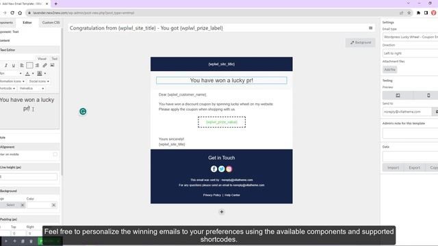 Design Wordpress Lucky Wheel email templates using the 9Mail WordPress Email Template Designer смотреть онлайн