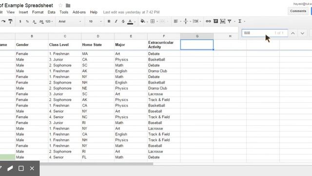 Google Sheets Find Data with CTRL + F смотреть онлайн