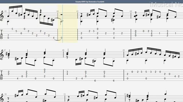 Guitar TAB - Domenico Scarlatti : K491 L164 Sonata | Tutorial Sheet Lesson #iMn смотреть онлайн