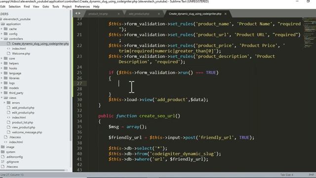 Generate Dynamic Slug Using Codeigniter смотреть онлайн