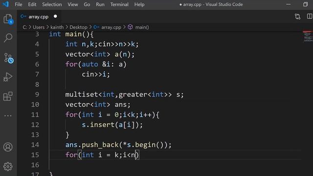 Sliding Window Maximum using Deque | C++ Placement Course | Lecture 25.1 смотреть онлайн