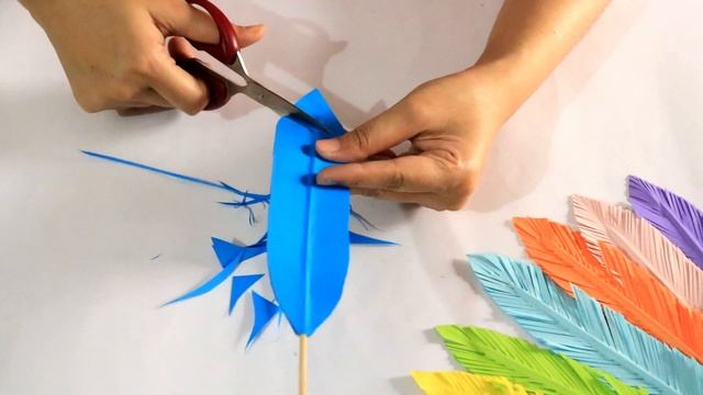 How to Make Paper Feathers | DIY Paper Feathers | Room Decoration with Paper Feathers | смотреть онлайн