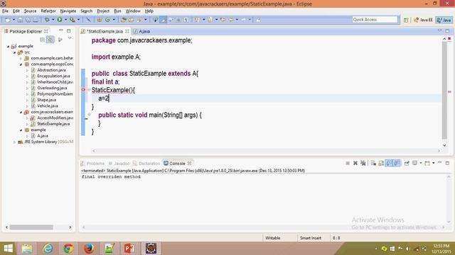 Core java Basic Concepts - final keyword смотреть онлайн