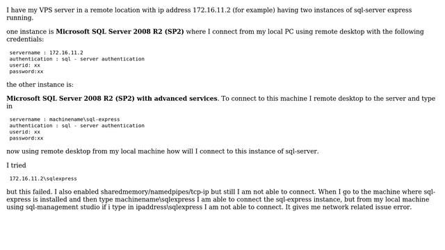 connect to server with IP address running sql-express instance through sql-management studio смотреть онлайн