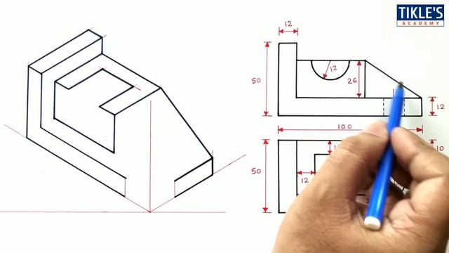 HOW TO DRAW ISOMETRIC VIEW (QUE NO.16) | UNIT: ISOMETRIC PROJECTION IN ENGINEERING DRAWING смотреть онлайн