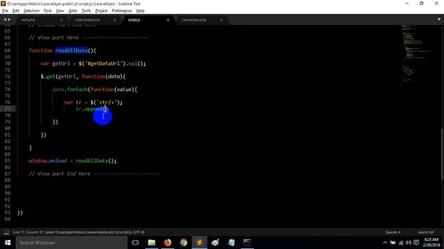 Laravel Ajax Third Tutorial смотреть онлайн