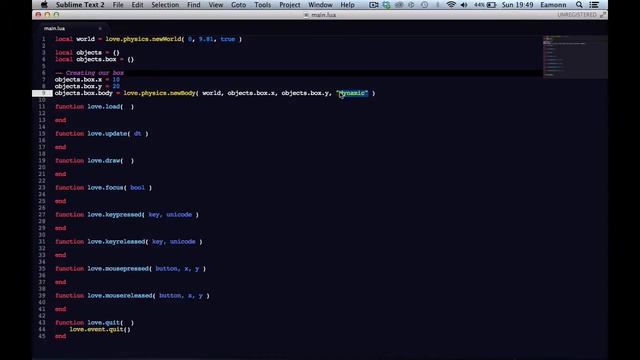 LÖVE(Love2d) Programming Tutorial #17: Physics! смотреть онлайн